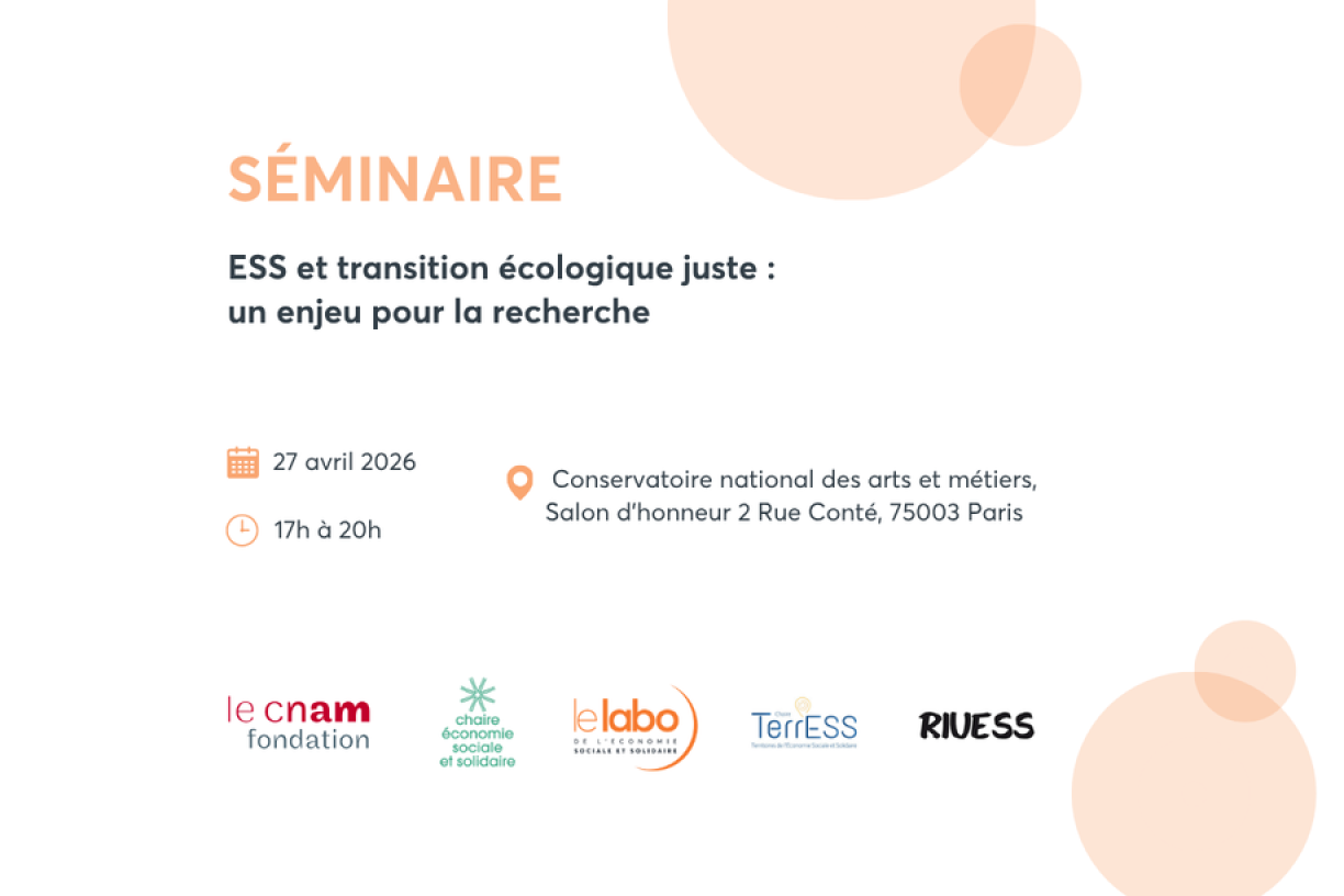 Séminaire "ESS et transition écologique juste : un enjeu pour la recherche"