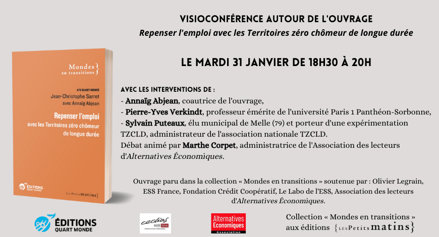 Soirée-débat autour de l'ouvrage « Repenser l'emploi avec les territoires zéro chômeur de longue durée »