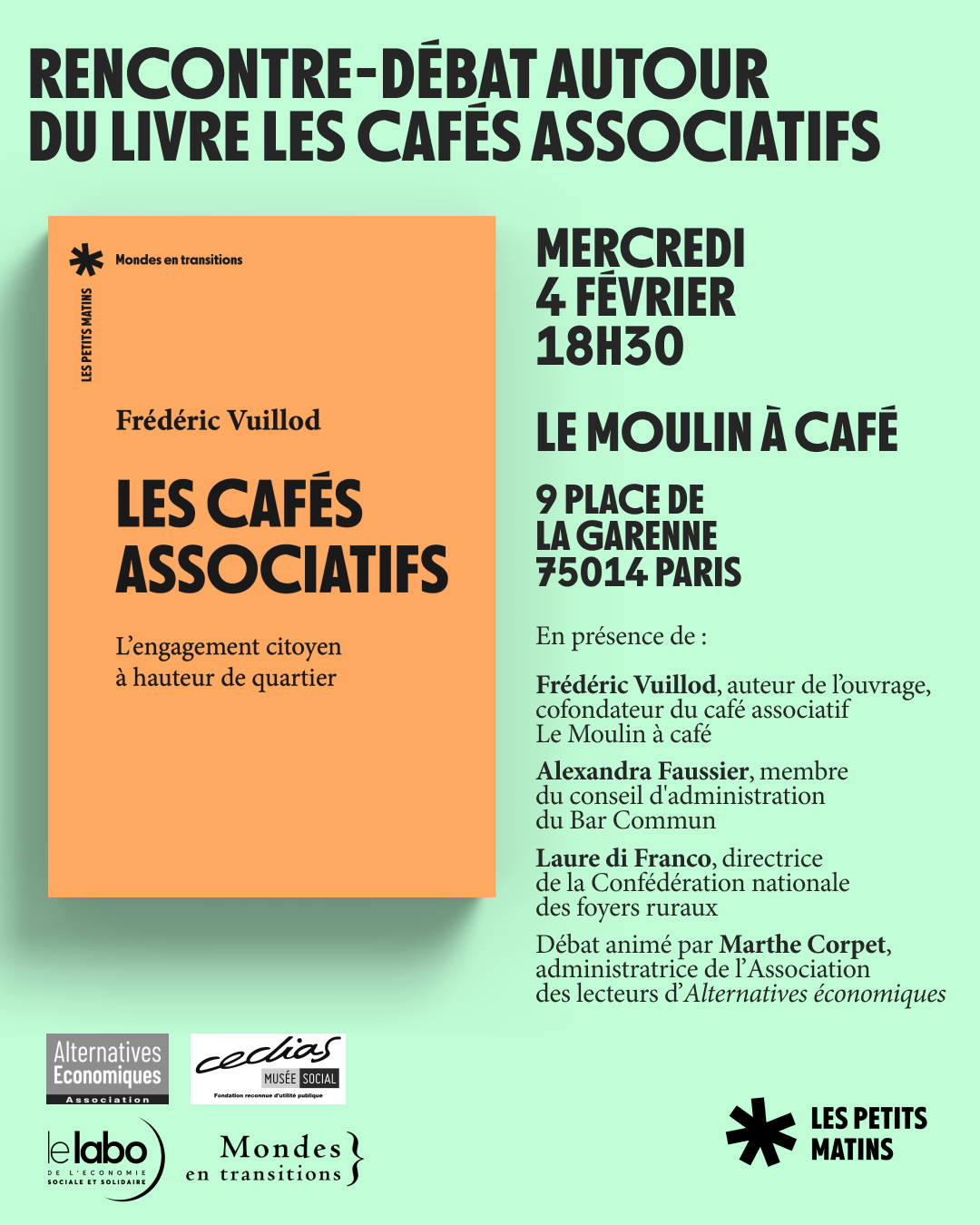 Rencontre-débat autour du livre Les Cafés associatifs