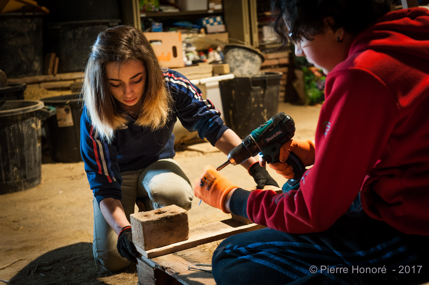 Jeunes bricolant