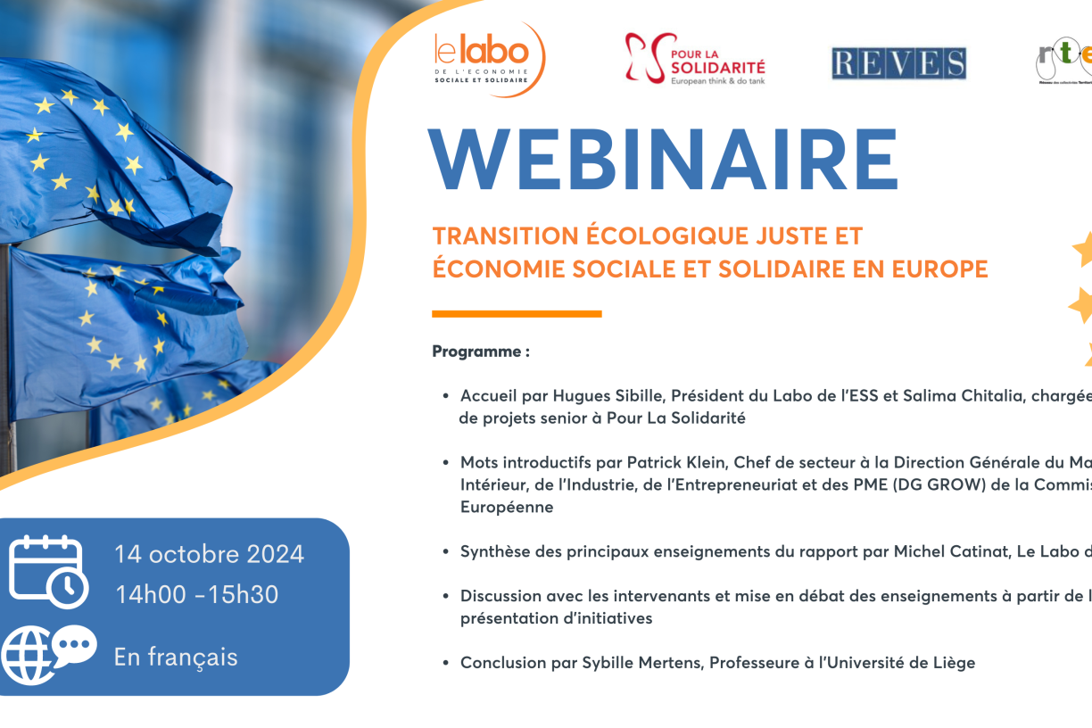 Webinaire sur la transition écologique juste et l'économie sociale et solidaire en Europe