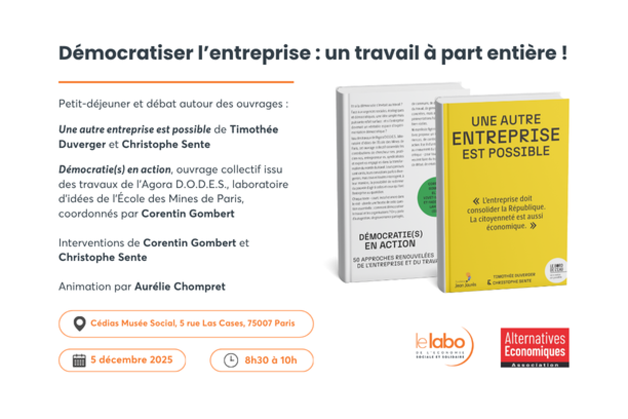 Petit-déjeuner/débat : "Démocratiser l’entreprise : un travail à part entière !"