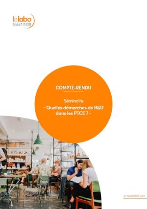 Couverture séminaire R&D PTCE