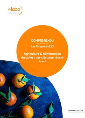 Couverture ProspectivESS Agriculture et alimentation durables temps 2