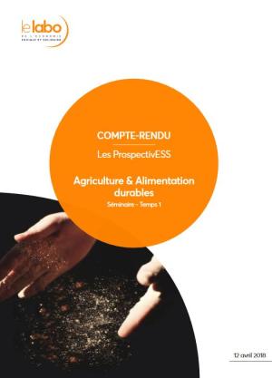 Couverture ProspectivESS Agriculture et alimentation durables temps 1