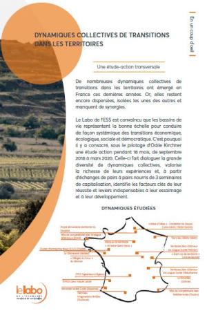 Couverture En un coup d'oeil dynamiques collectives de transitions dans les territoires