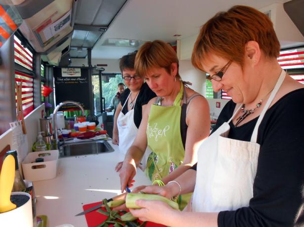 Femmes cuisinant