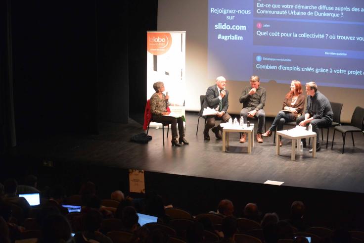 ESS, agriculture, alimentation, bio, durable, circuits courts, précarité, transition, environnement, pesticides, grande distribution, coopération, coopérative Table ronde de la ProspectivESS Agriculture et alimentation durables - temps 2