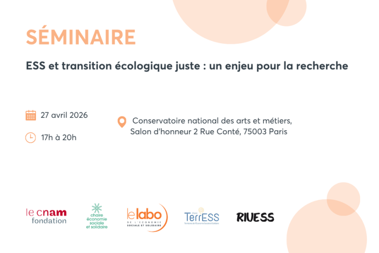Séminaire "ESS et transition écologique juste : un enjeu pour la recherche"
